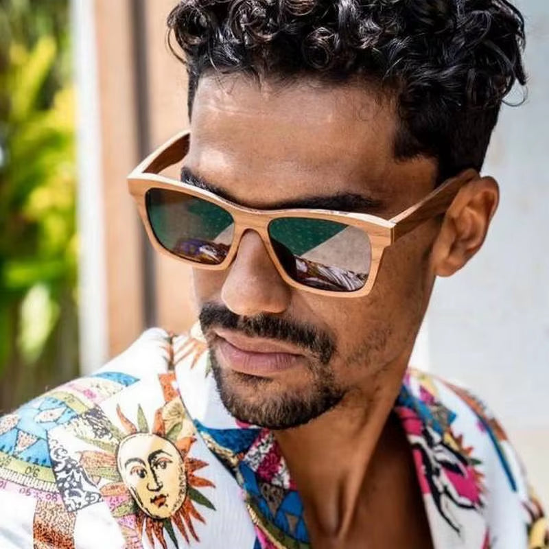 Bamboo Sunglasses Men Women Imitation Wood Sun Glasses Square Brand Designer Sun Glasses for Women Unisex