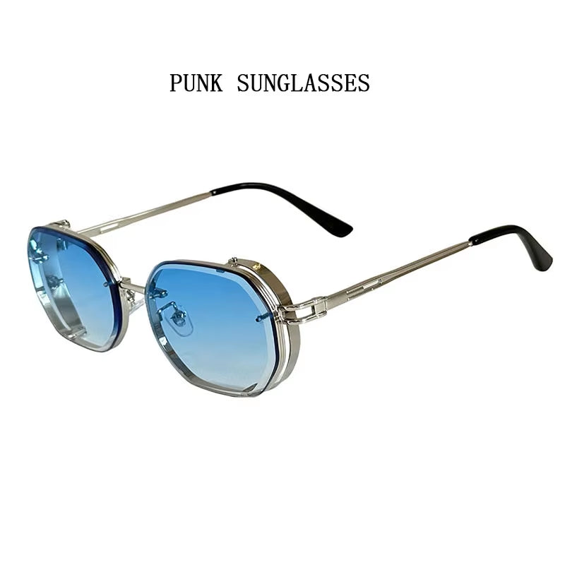 2024 Steampunk Sunglasses for Men Fashionable Square Punk Fashion Glasses Designer Sunglasses Women Trendy Gafas De Sol Hombre