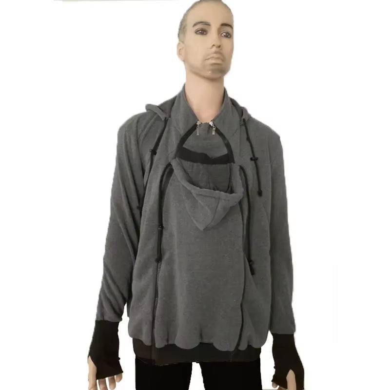 Daddy Men Baby Carrier Jacket Autumn Winter Maternity Clothes Kangaroo Warm Hoodies Outerwear Coat Father Carry Baby Sweatshirt