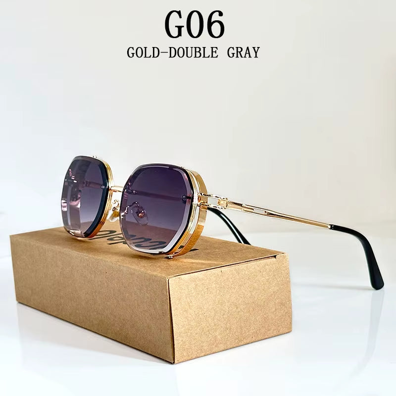 2024 Steampunk Sunglasses for Men Fashionable Square Punk Fashion Glasses Designer Sunglasses Women Trendy Gafas De Sol Hombre