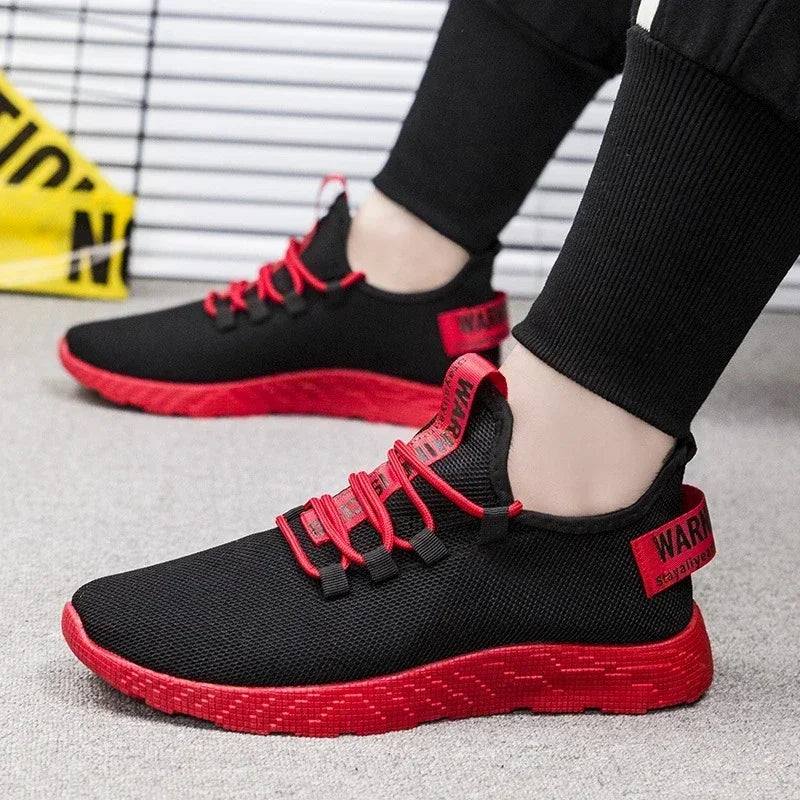 Fashion Men Sneakers Mesh Casual Shoes Lac-Up Mens Shoes Lightweight Vulcanize Shoes Walking Sneakers Zapatillas Hombre