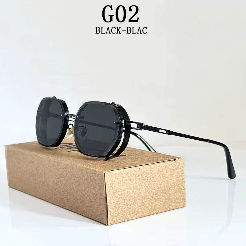 2024 Steampunk Sunglasses for Men Fashionable Square Punk Fashion Glasses Designer Sunglasses Women Trendy Gafas De Sol Hombre
