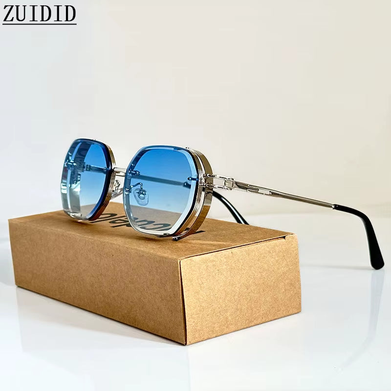 2024 Steampunk Sunglasses for Men Fashionable Square Punk Fashion Glasses Designer Sunglasses Women Trendy Gafas De Sol Hombre