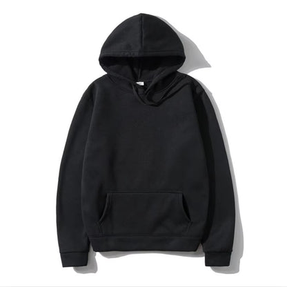 Autumn Fashion Loose Tops Solid Colour Hooded Polyester Men'S Sweatshirt Simple Casual