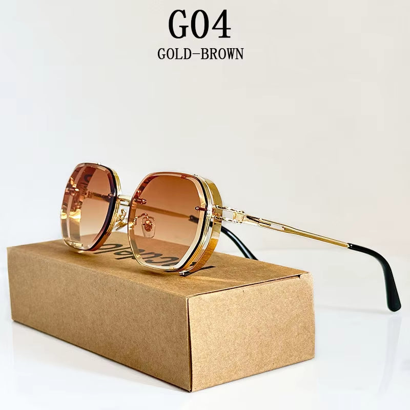 2024 Steampunk Sunglasses for Men Fashionable Square Punk Fashion Glasses Designer Sunglasses Women Trendy Gafas De Sol Hombre