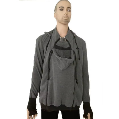 Daddy Men Baby Carrier Jacket Autumn Winter Maternity Clothes Kangaroo Warm Hoodies Outerwear Coat Father Carry Baby Sweatshirt